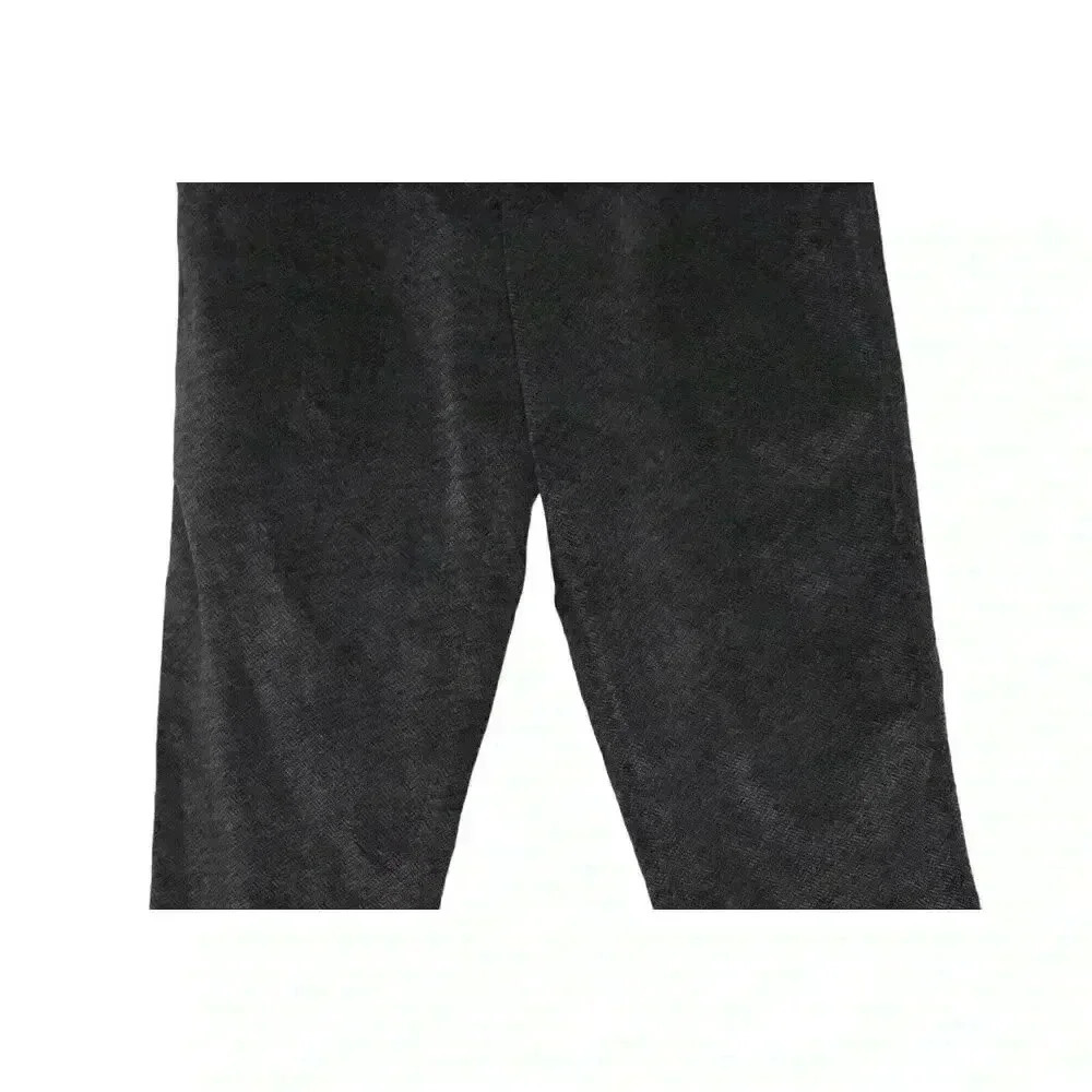 Talbots Velvet Chino Pants Size 8 Chevron Black Cotton Pleated Business Casual - Picture 3 of 12